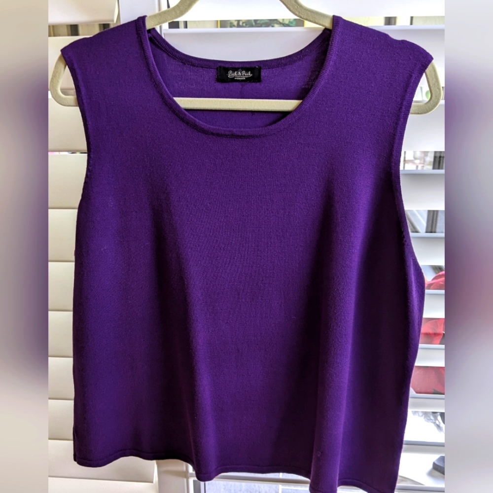 💜 PECK & PECK DARK PURPLE 💜 SLEEVELESS TOP